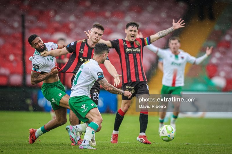 Action from Bohs' 2-0 win in Cork on 13 June 2025