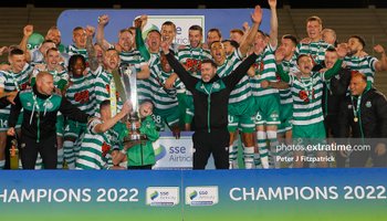 Shamrock Rovers celebrating their 20th League of Ireland title