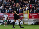 Referee Rob Harvey heads to Hungary