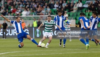 Jack Byrne of Shamrock Rovers against St Joseph's during the UEFA Conference League Second Qualifying Round second leg match game at Tallaght Stadium on 31 July 2025