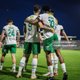 Ruairi Keating and Hans Mpongo of Cork City FC celebrates their team’s goal during the League of Ireland First Division match between Cork City FC and Wexford FC at Turner's Cross in Cork on August 28, 2026.