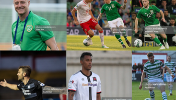 Clockwise from top left: James Talbot, Gibraltar's Louie Annesley in action against James McClean, Jack Byrne, Markus Poom, Sonni Nattestad and Frank Liivak