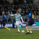 Michael Noonan of Shamrock Rovers takes a shot towards goal during the UEFA Conference League Phase match game between Shamrock Rovers and NK Celje at Tallaght Stadium in October 2025