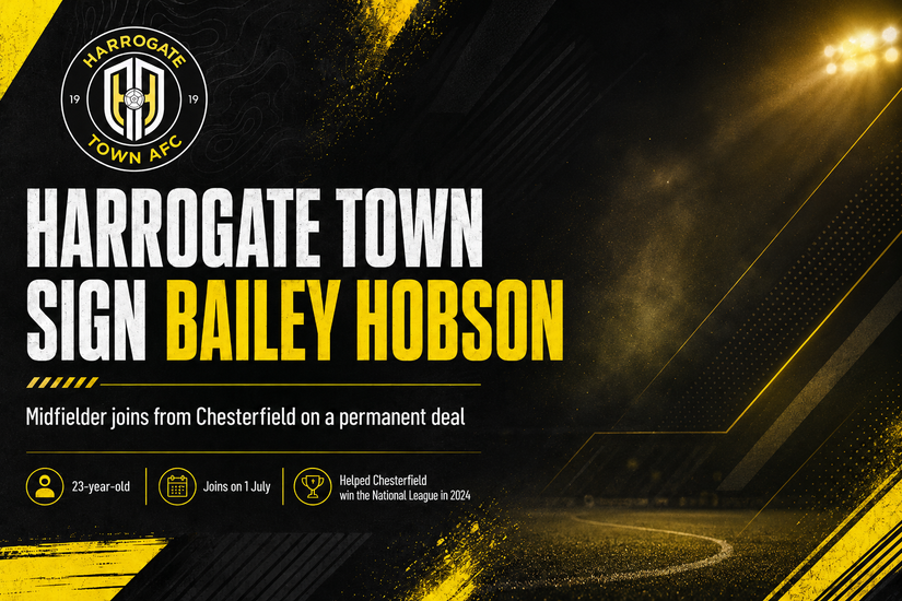 Harrogate Town sign Chesterfield midfielder Bailey Hobson - The Home of ...