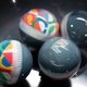 A detailed view of the draw balls ahead of the UEFA Nations League 2026/28 League Phase Draw at the Brussels Expo on February 10, 2026, in Brussels, Belgium